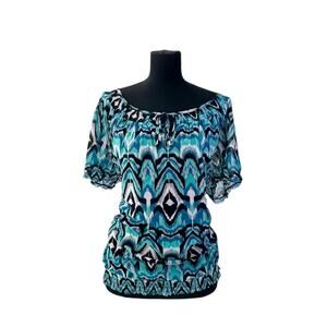INC International Concepts Women's Short Flutter Sleeve Boho Peasant Blouse 2X